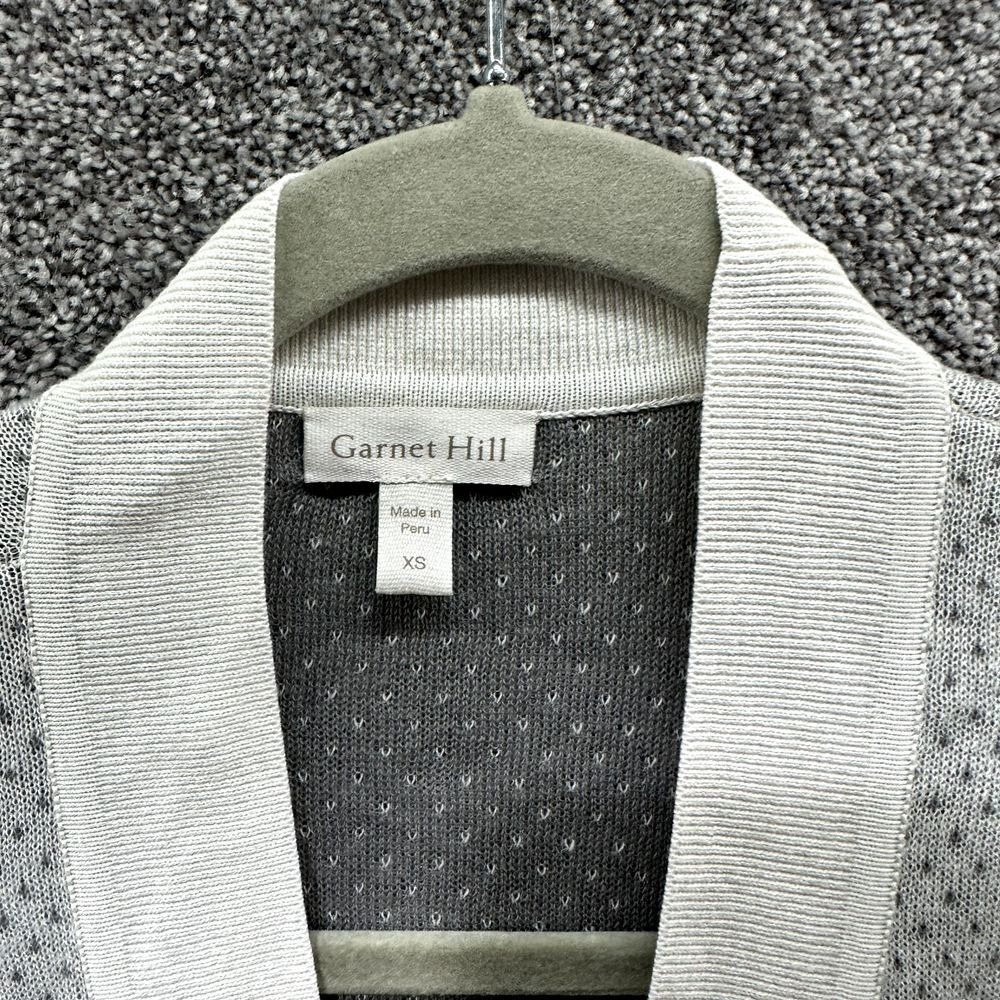 Garnet Hill Tendu Cotton Sweater Women XS Dot Print Pima Cotton Relaxed V Neck - Picture 3 of 13